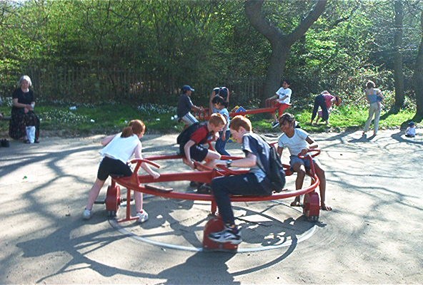 Children Playing In The Park At Ruislip Lido